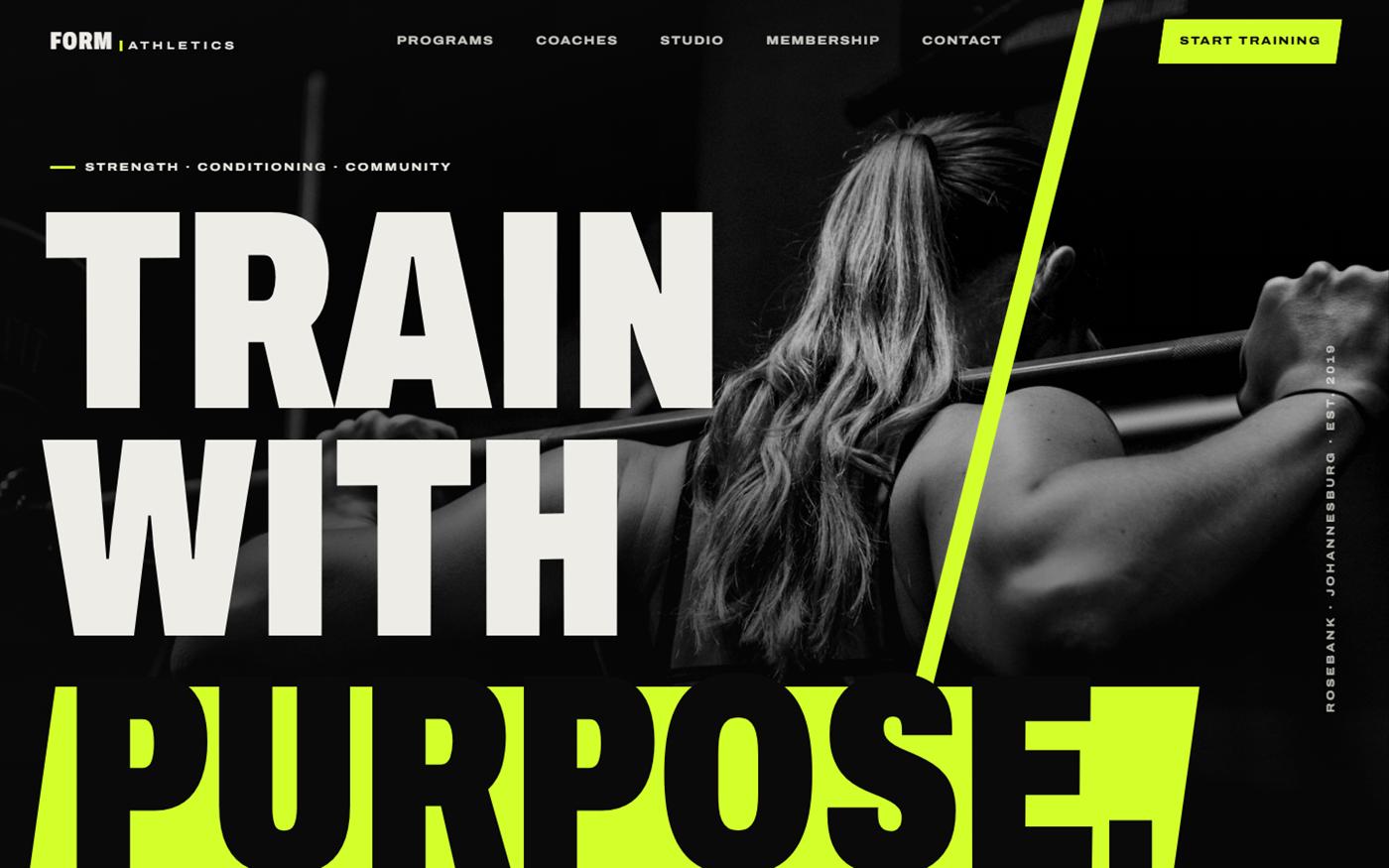 Form Athletics website concept preview
