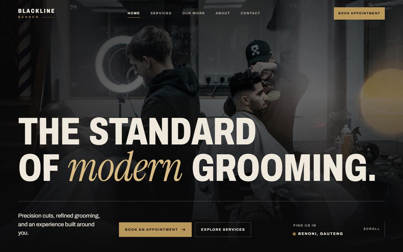 Blackline Barber website concept preview
