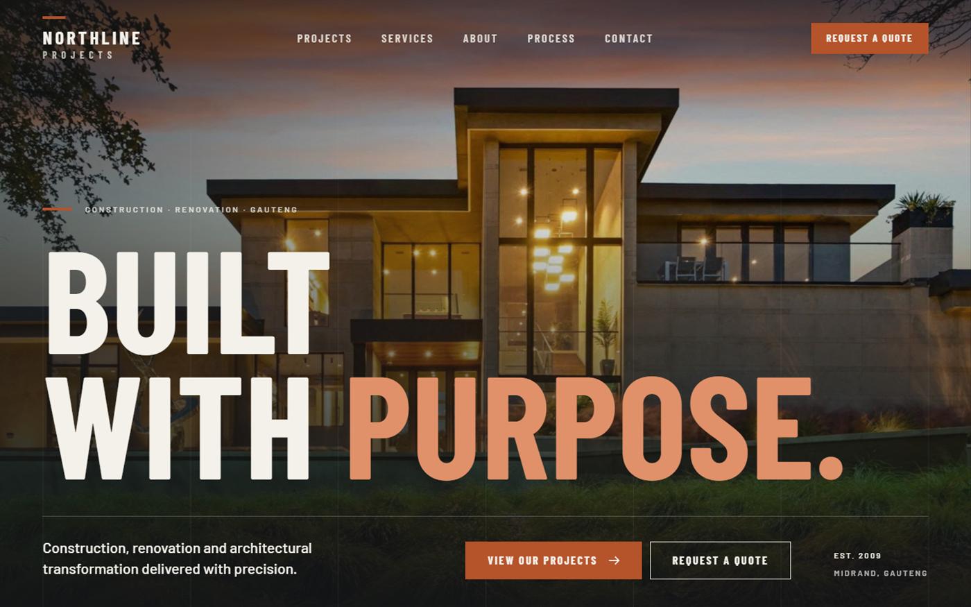 Northline Projects website concept preview