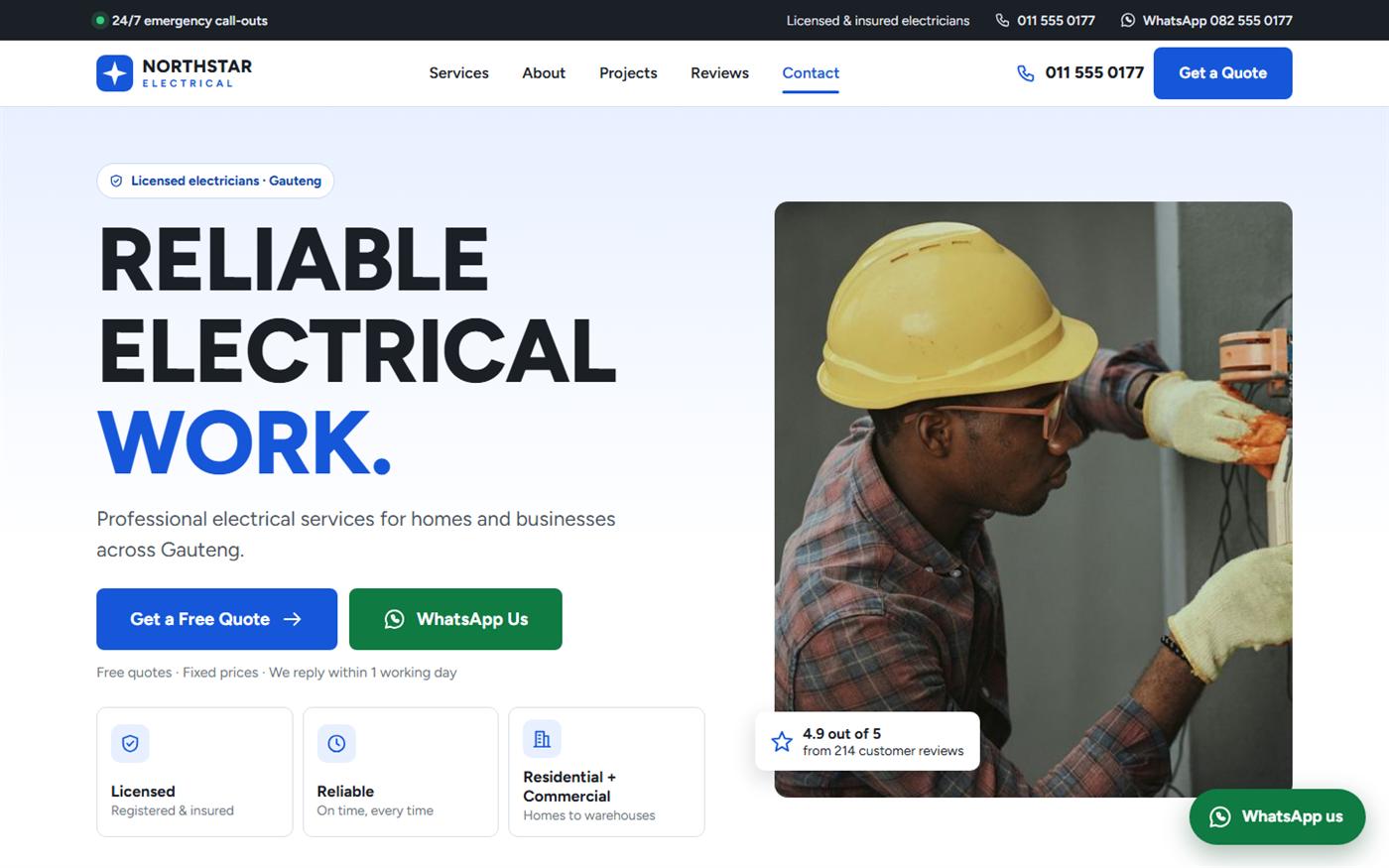 Northstar Electrical website concept preview