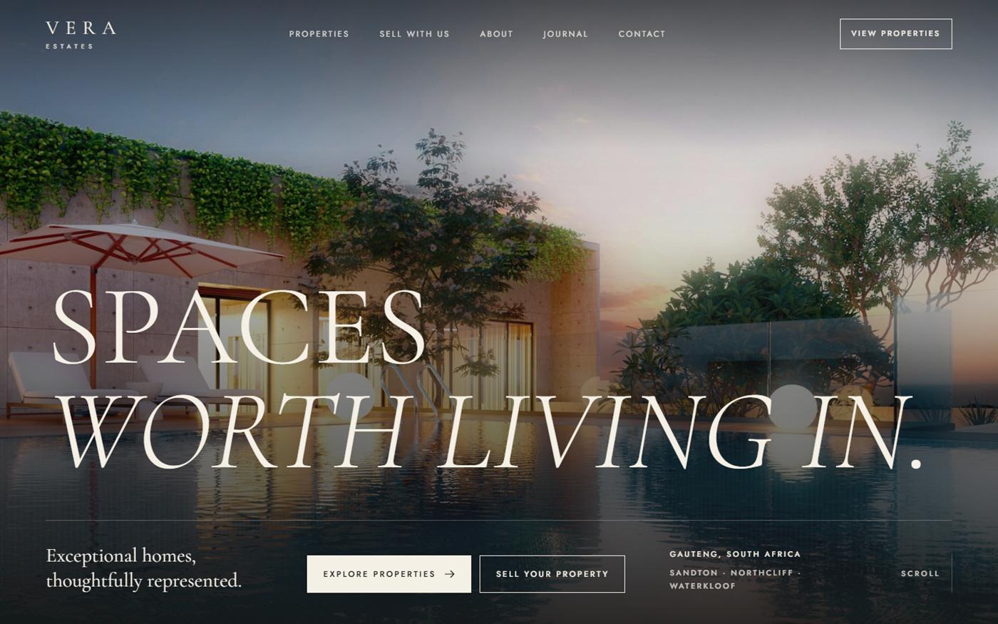 Vera Estates website concept preview